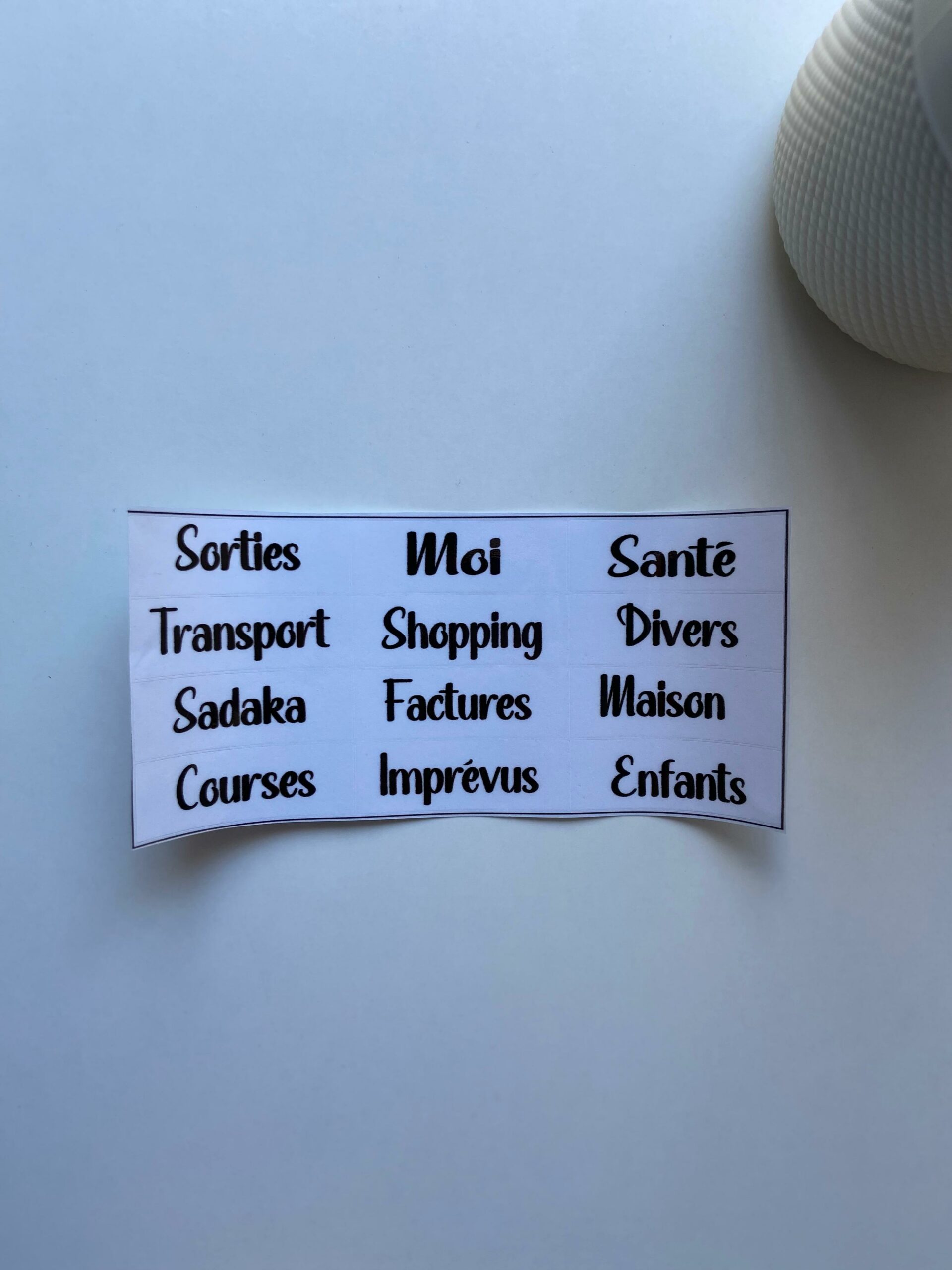 12 Stickers - Catégories - En Français